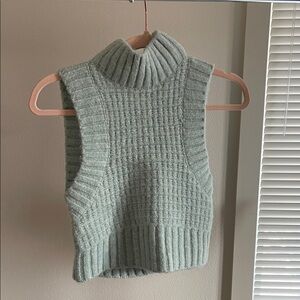For Love And Lemons Green Ribbed Sweater Vest